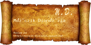 Móczik Dionízia névjegykártya
